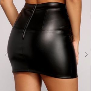 Black leather skirt
